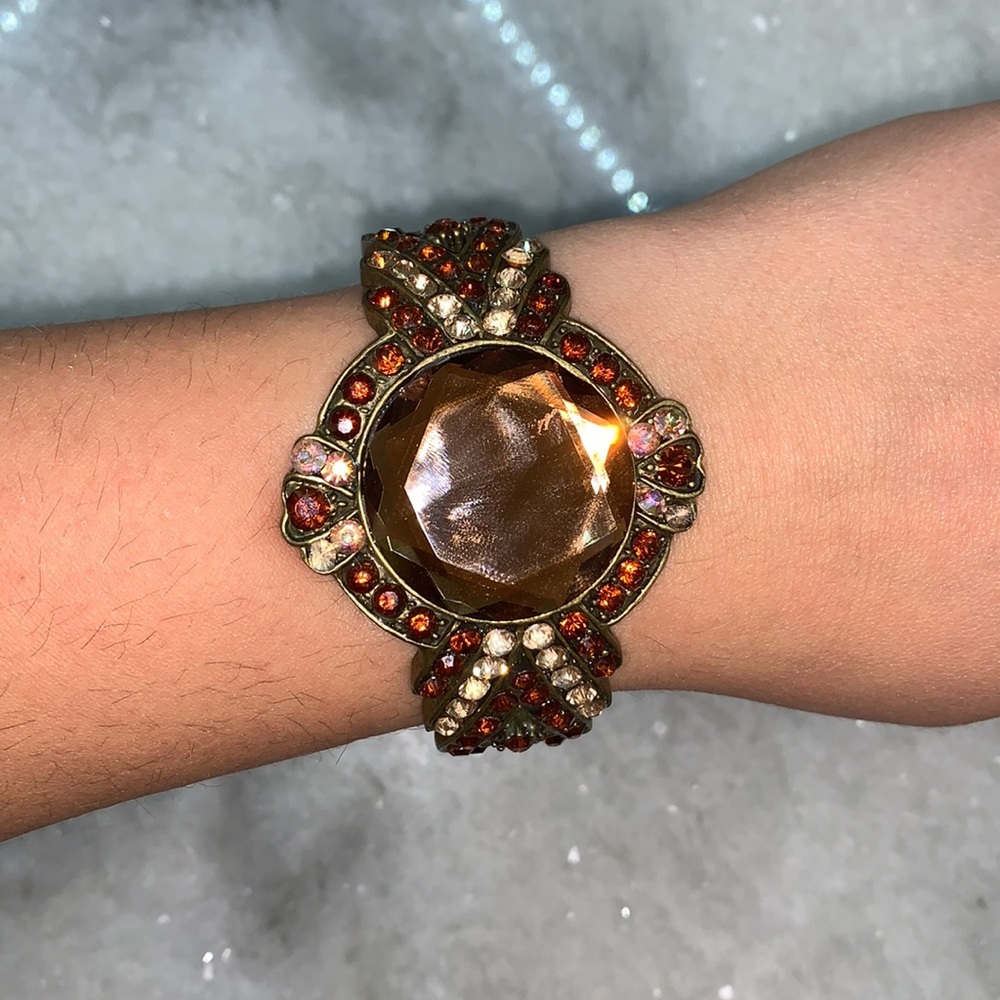 Amber Rhinestone Bangle - Picture 5 of 8